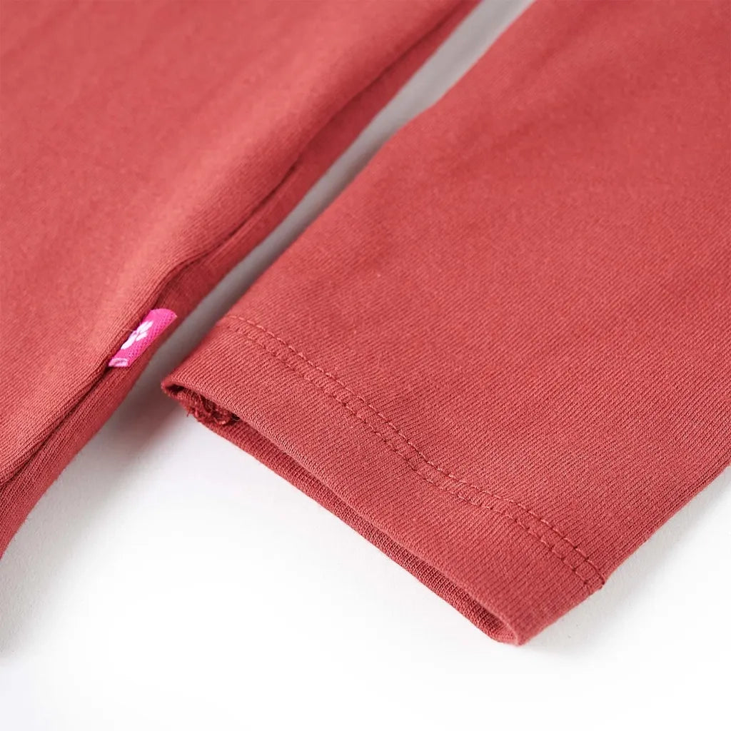 Maglietta per Bambini Maniche Lunghe Rosa Bruciato 104 13775