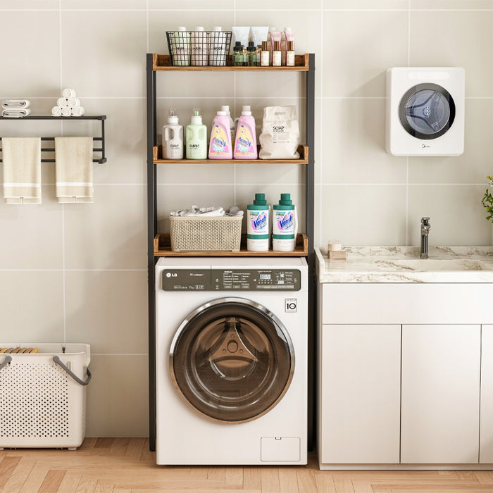 Scaffale bagno sopra WC lavatrice loft industriale ripiani 165 cm