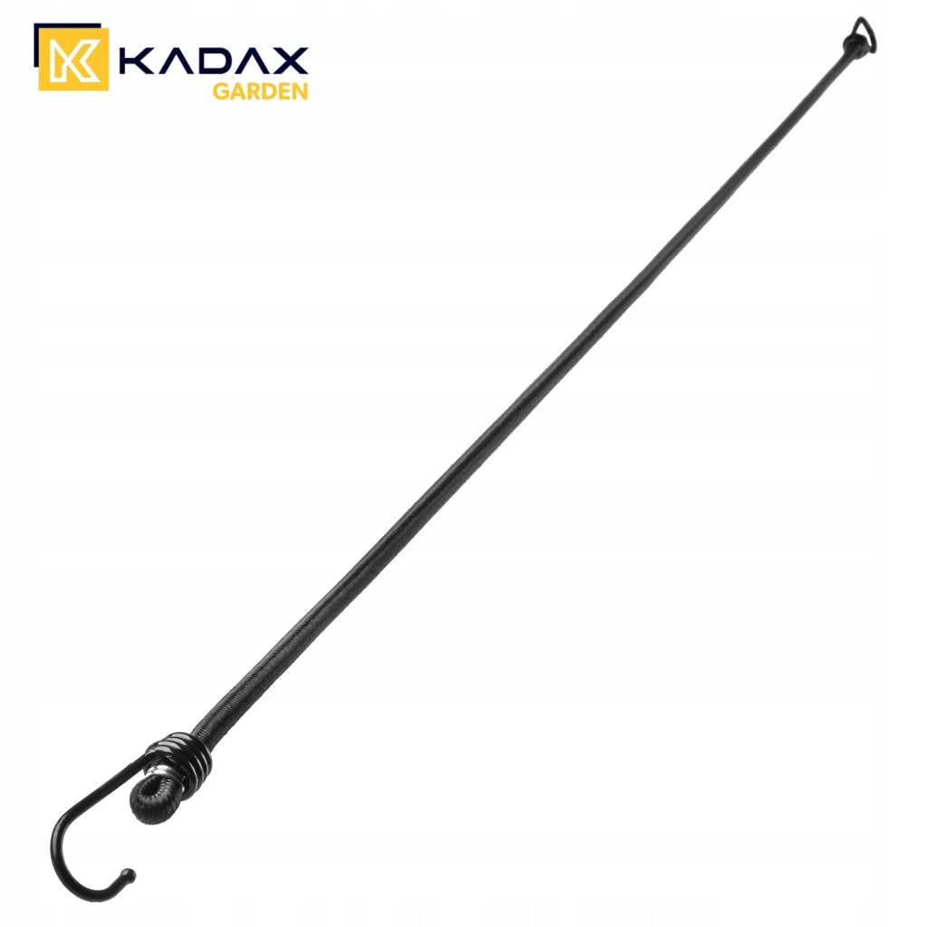 Corda elastica in gomma KADAX con gancio in metallo, 109 cm, per fissare teloni per bagagli.