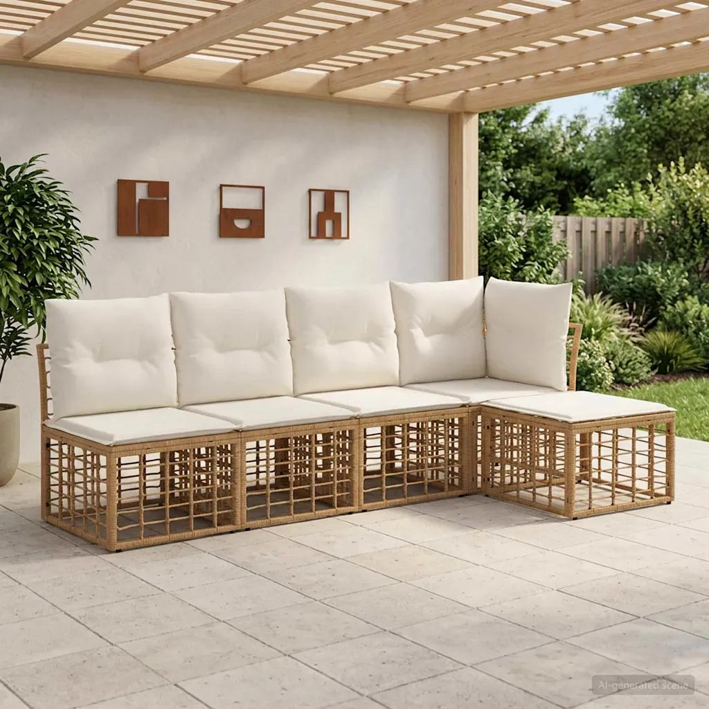 Set di divani da esterno | Set Salotto da Giardino Naturale Poliestere