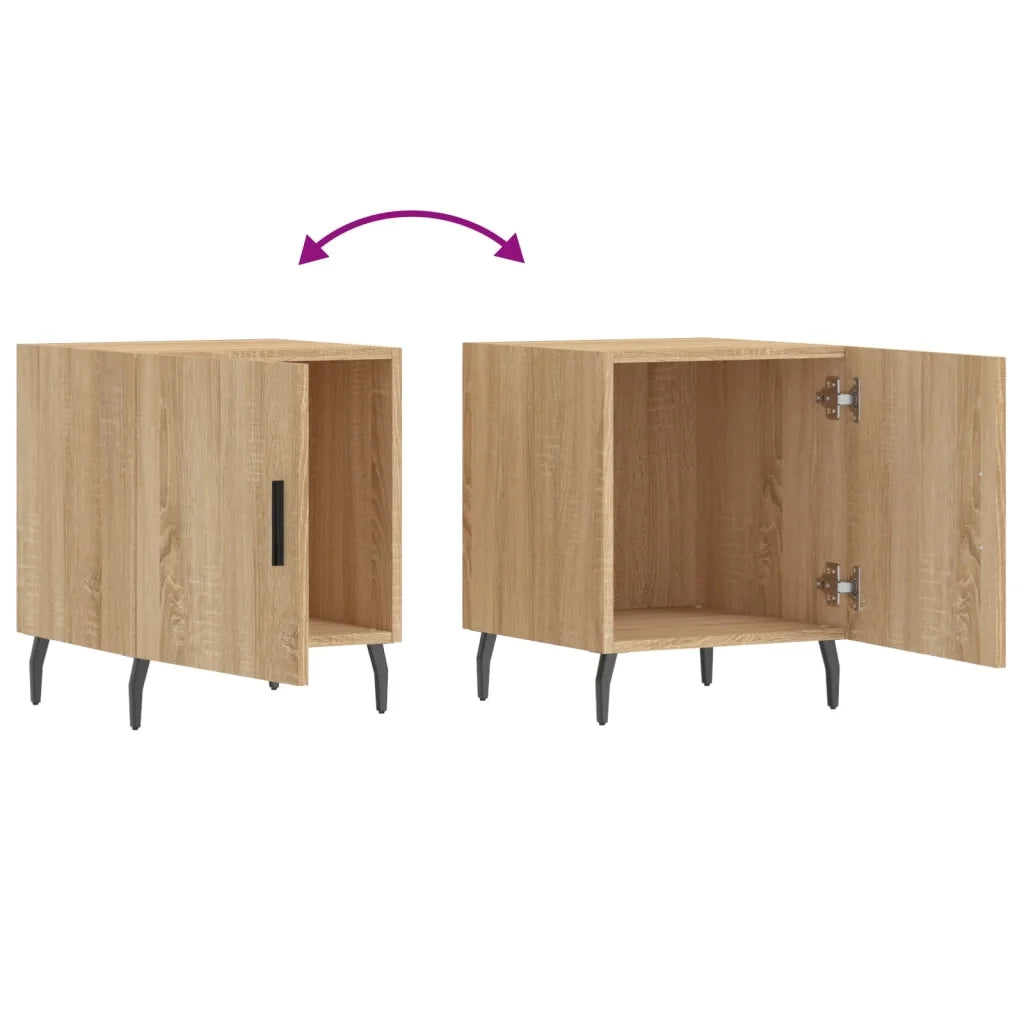 Set di 2 Comodini | Armadio da Notte | Mobiletto da notte Rovere Sonoma 40x40x50 cm in Legno Multistrato