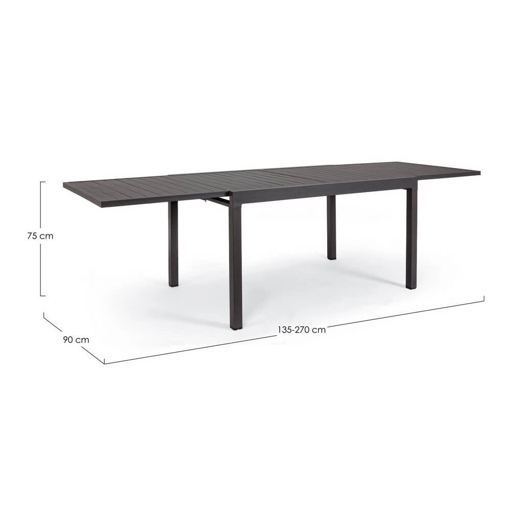 Tavolo da Giardino Allungabile in Alluminio 135-270x90 cm - SEAFARER