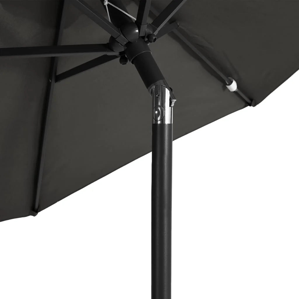 Ombrellone da giardino inclinabile con manovella 225 x 225 x 212 cm moderna protezione UV poliestere antracite 02_0056367