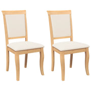 Sedie da Pranzo con Cuscini 2 pz | Sedie da cucina Naturale Legno Massello Hevea