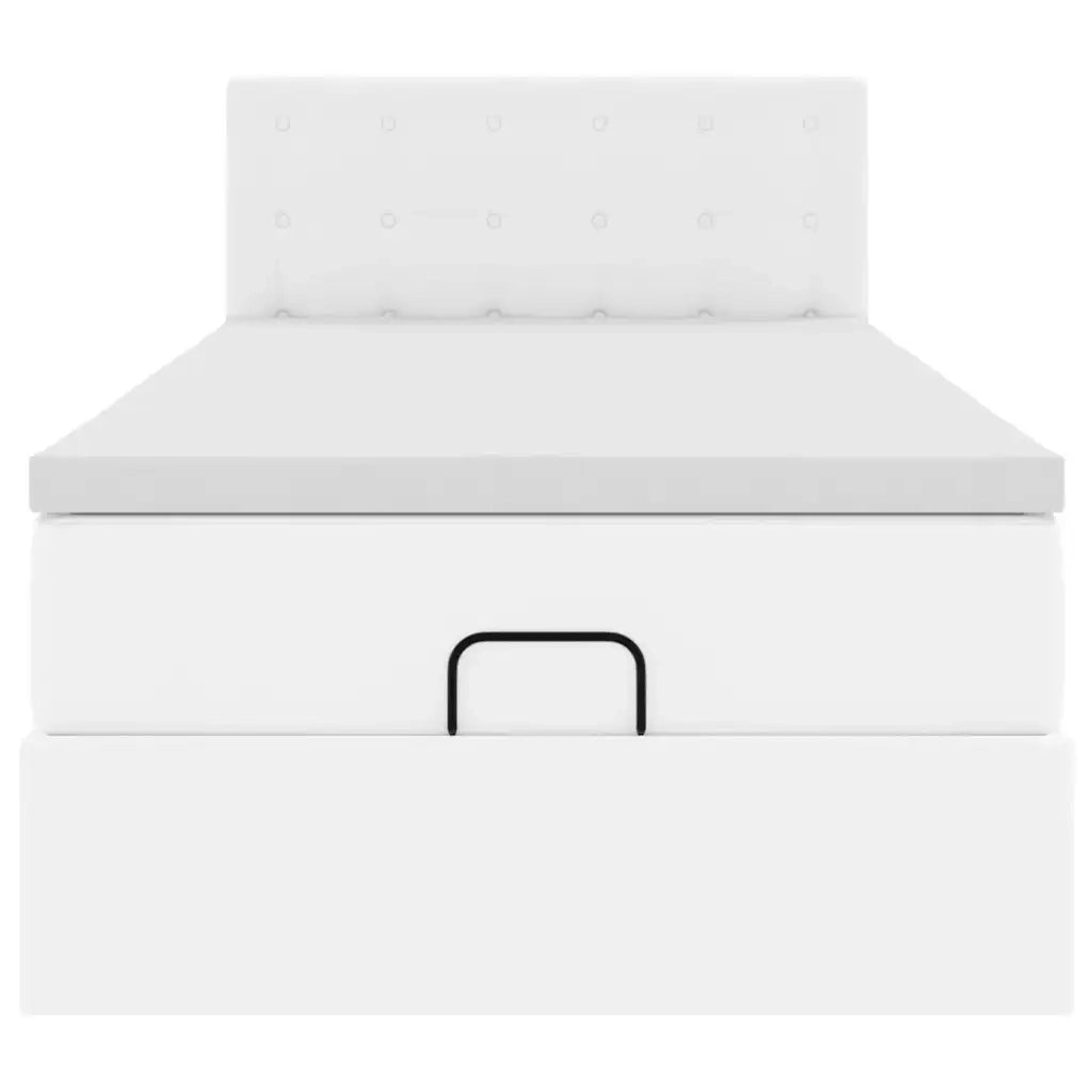 Letto Pouf con Materasso Bianco 100x200 cm Similpelle 3311289