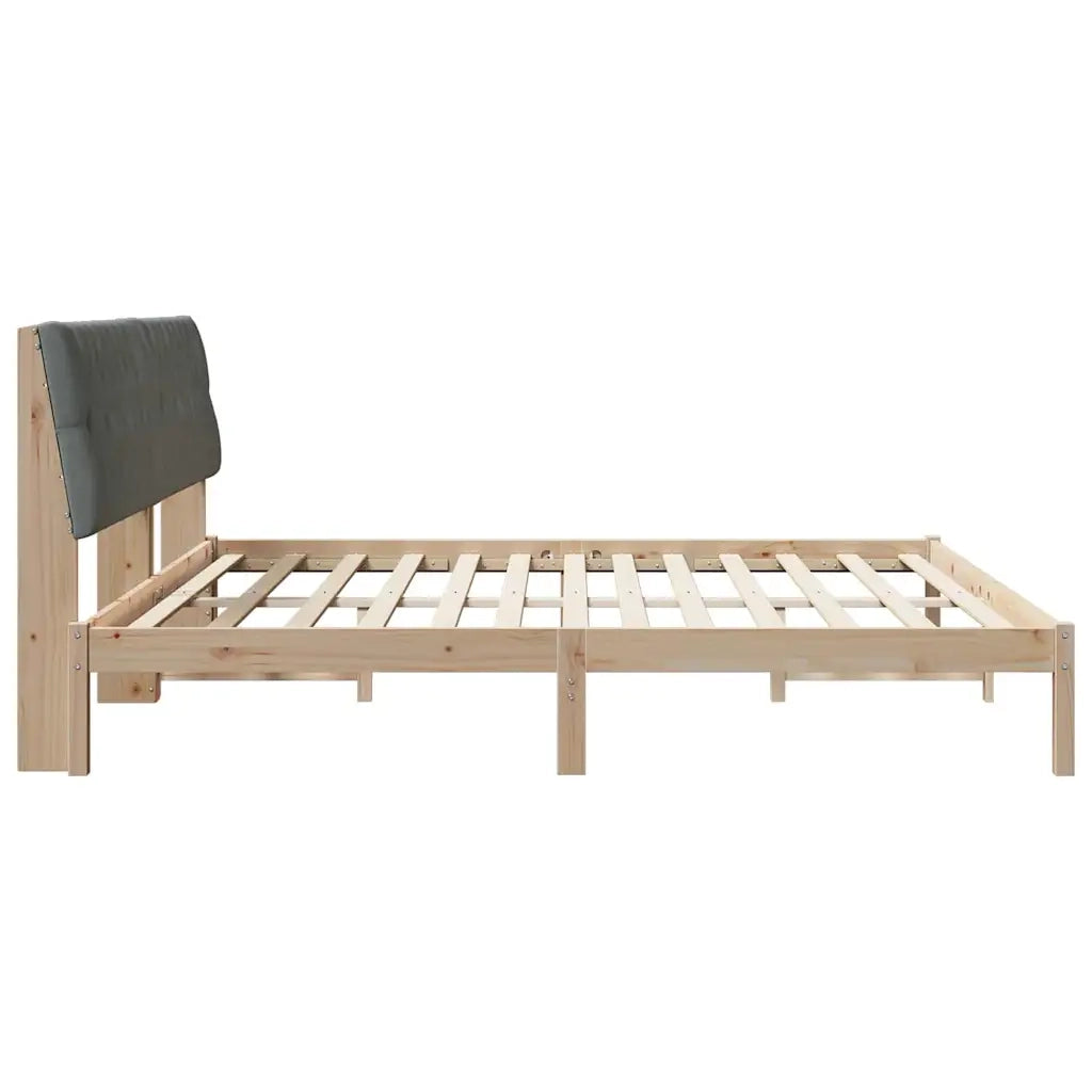Letto con Testiera Rivestita con testiera Marrone 200 x 200 cm 3394379