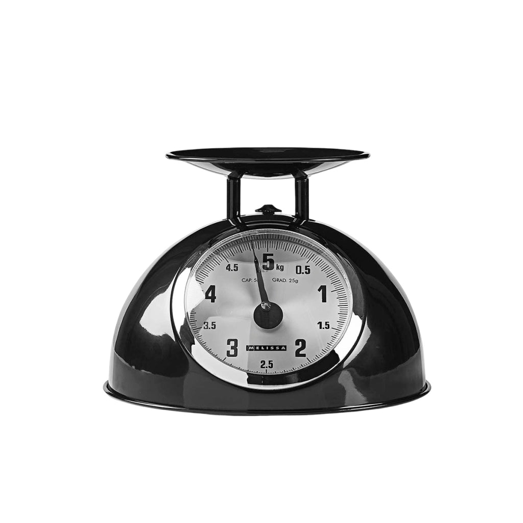 Bilancia da Cucina Retrò Analogica con Ciotola Inox 5Kg Max Nero MELISSA