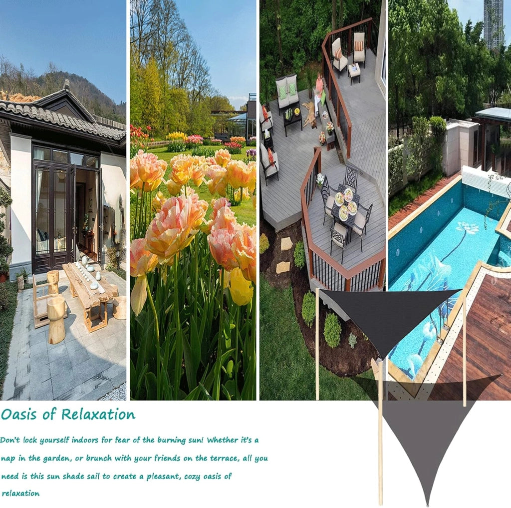 Tenda parasole per esterni, per patio, giardino, cortile e piscina, tessuto impermeabile e protettivo dai raggi UV