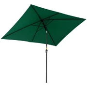 Ombrellone Rettangolare 2x3 m Pieghevole e Regolabile con Manovella, in Alluminio e Poliestere, Verde e Nero