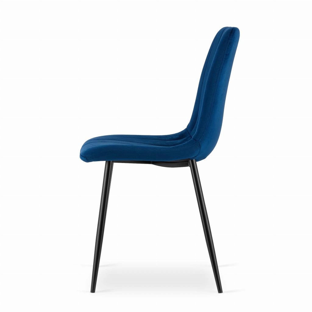 Sedia VALORA JEWA - Design ergonomico in velluto blu navy x 3