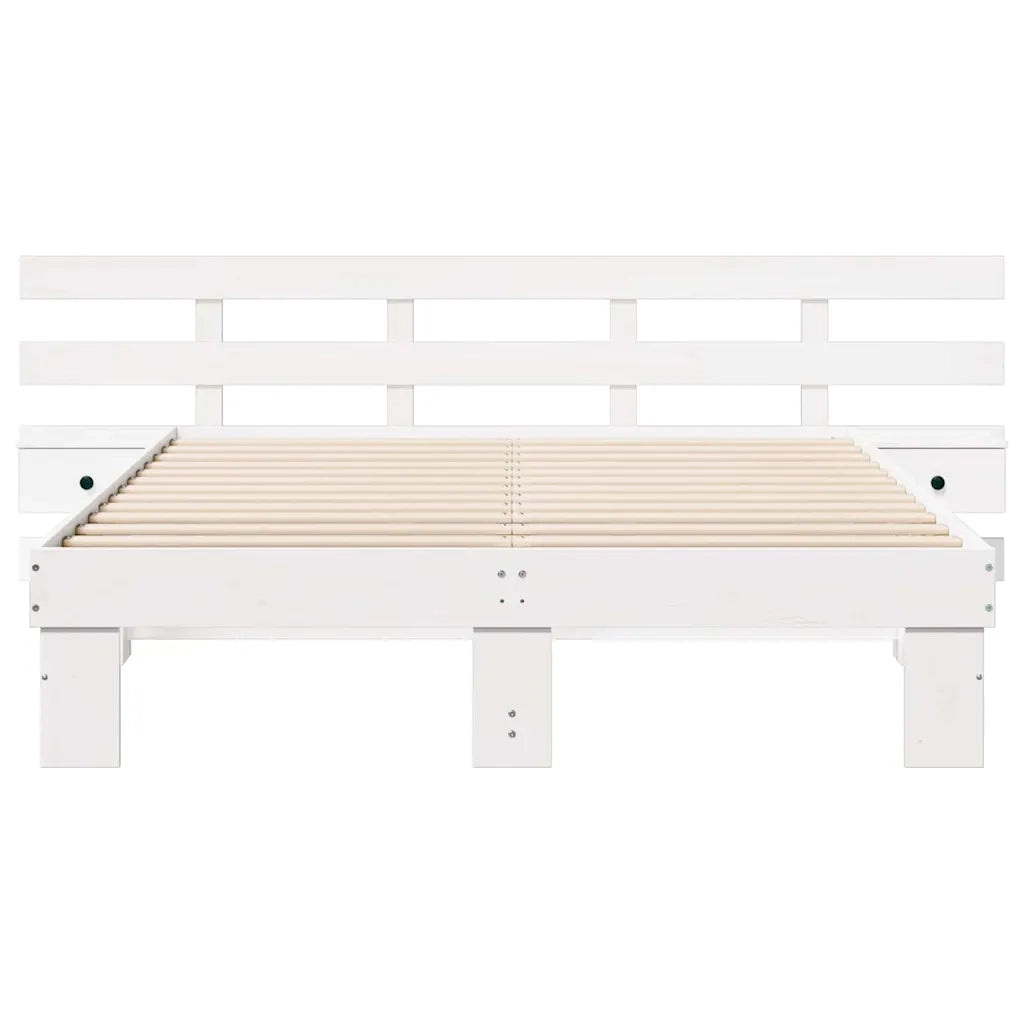 Struttura del letto Bianco 140 x 200 cm Pino massello 3385689
