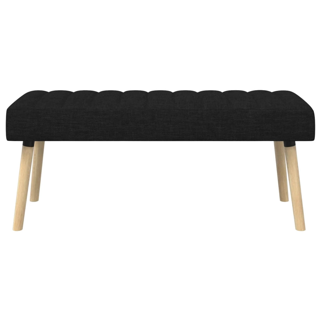 Panchina trapuntata a canale Nero 110 x 40 x 46 cm Tessuto 42038489