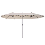 Ombrellone da Giardino 4,6x2,7 m Palo Ø48 mm Doppio Tetto Beige