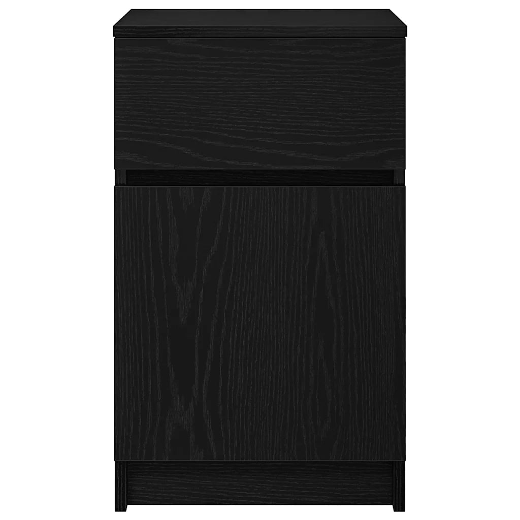 vidaXL Comodino Nero 39x35x65 cm in Legno Multistrato