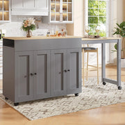 Tavolo Bar Estendibile - Xylo - 118-180??50??94 cm - Grigio 6 Ripiani