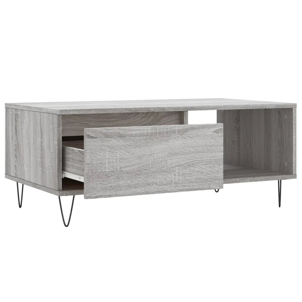 Tavolino Salotto Grigio Sonoma 90x50x36,5 cm Legno Multistrato 830570