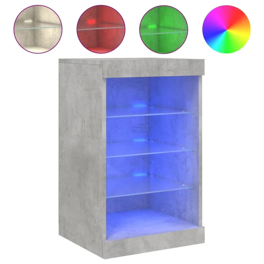 Buffet credenza cassettiera armadio mobile contenitore organizer per cucina soggiorno salotto con luci LED 41 x 37 x 67 cm grigio 02_0030000