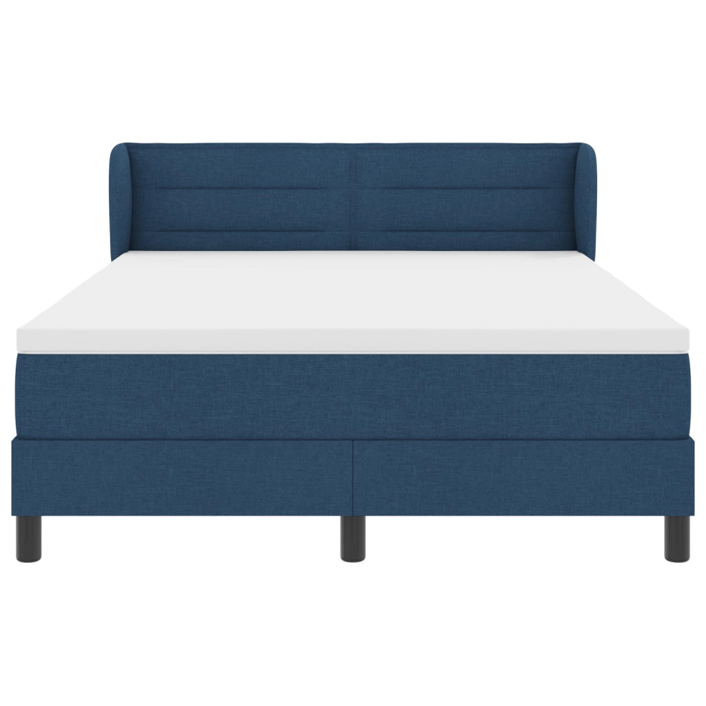 Letto Box Spring con Materasso Blu 160x200 cm Tessuto