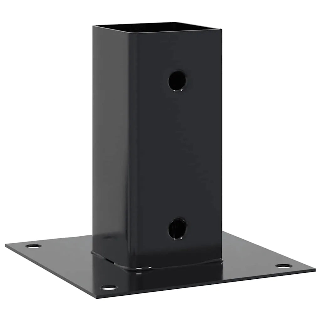 Basi per Pali Quadrati 12 pz 61x61mm Acciaio Verniciato Polvere