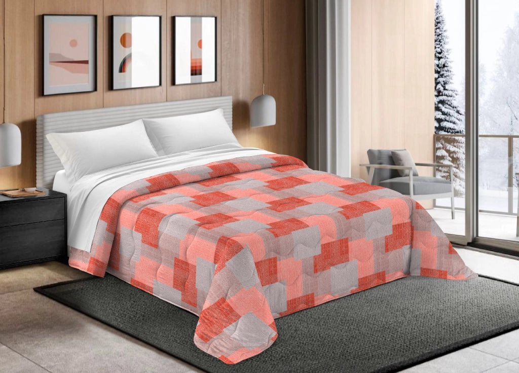 Trapunta Piumone Letto Invernale Imbottita 300gr Scaldanotti Islanda - 2 Piazze - Rosso