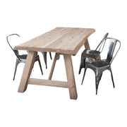 Tavolo massello nodo aperto 180x90 sp. 6 cm  fisso (816) - Mobili 2G
