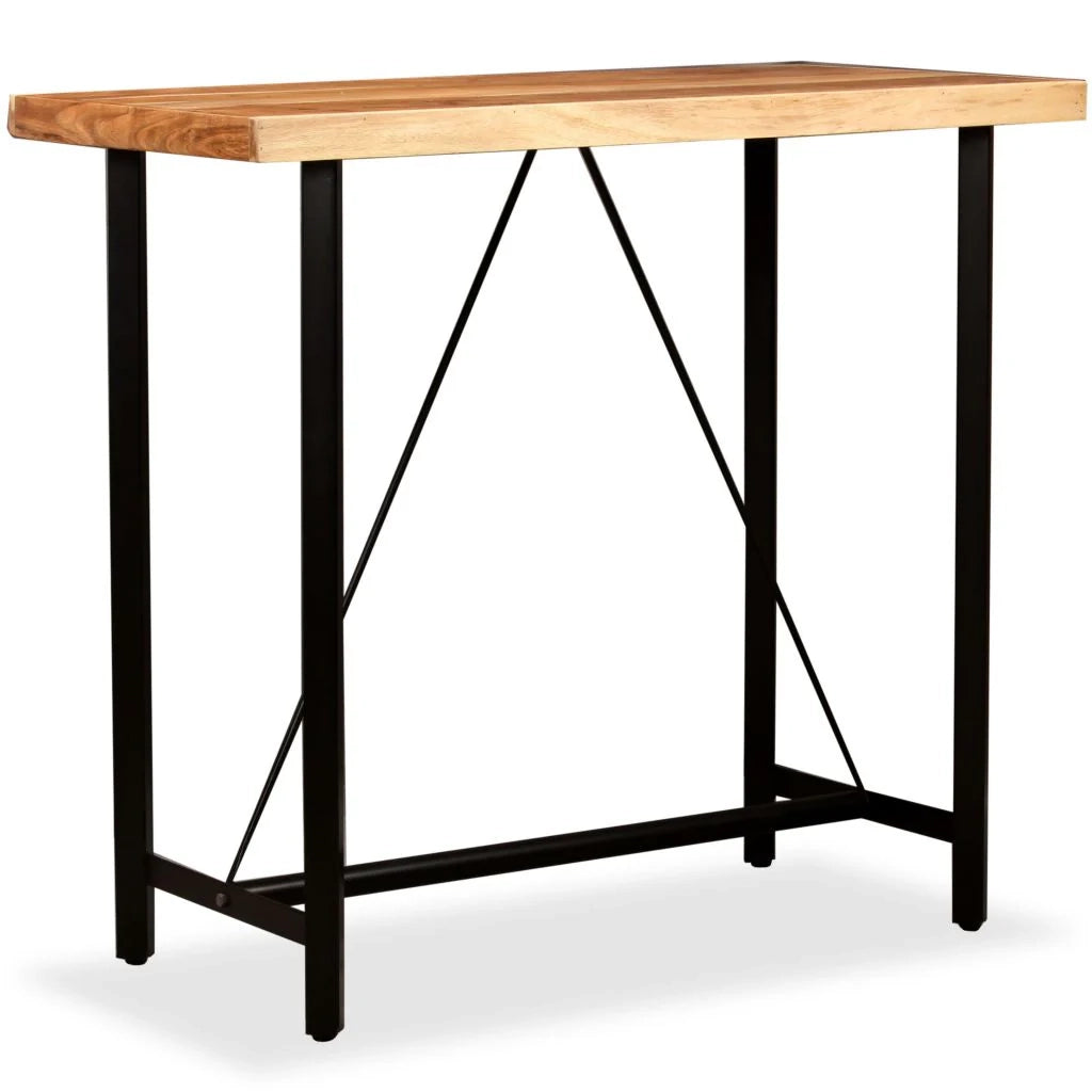 Tavolo alto stile bar/bistrot in legno massello di sheesham 120 cm 0902088