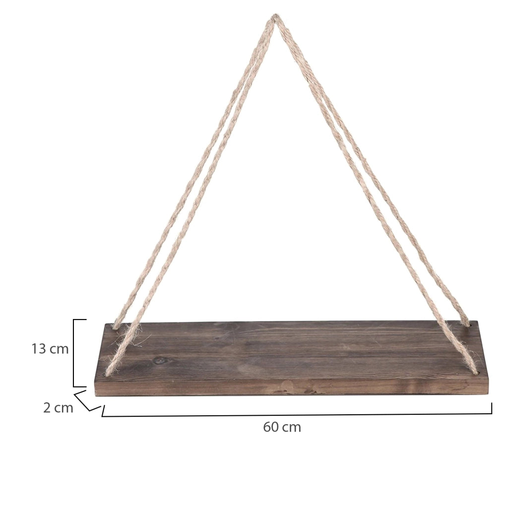 Trocchia, Mensola un Ripiano, 60x2x13h cm Marrone Naturale