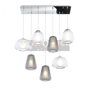 SOSPENSIONE CROMO 7 LUCI RETTANGOLARE VETRI (ALPHA 2X TR) (BETA 2X TR) (GAMMA 3X FU) 1176CR-S7 R ABG-TF