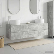 Set di mobili per il bagno 3 pz Grigio Cemento 3405918