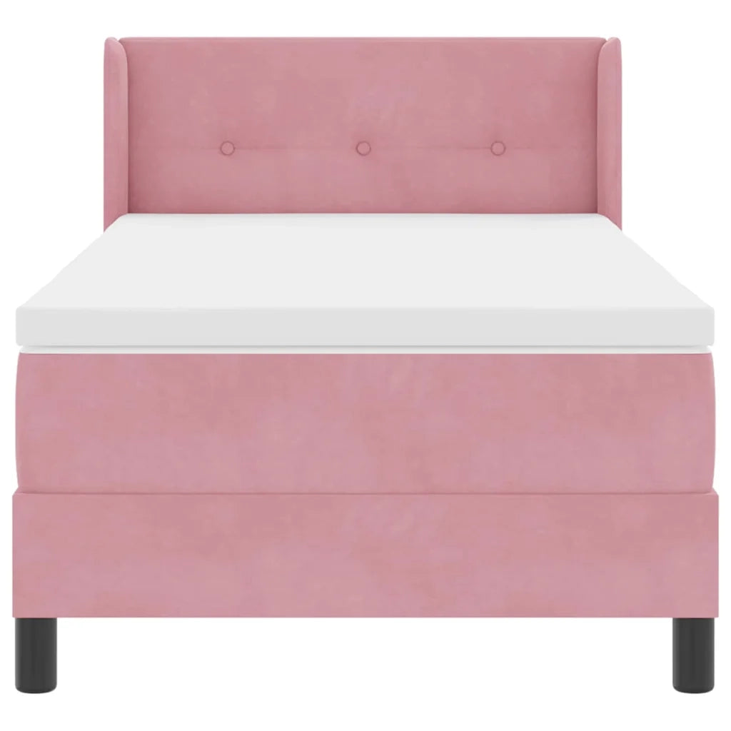 Letto a molle con materasso Rosa 200 x 100 cm Poliestere 3341461