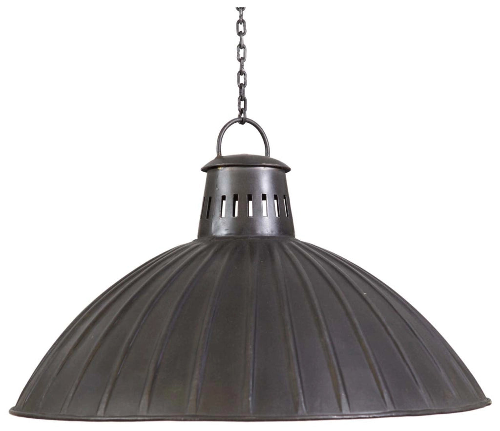 Biscottini Lampadario Industrial a sospensione non elettrificato L49xPR49xH31 cm in ferro finitura nera anticata