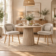 Set di 2 Sedie da Pranzo in Legno con Cuscino Imbottito