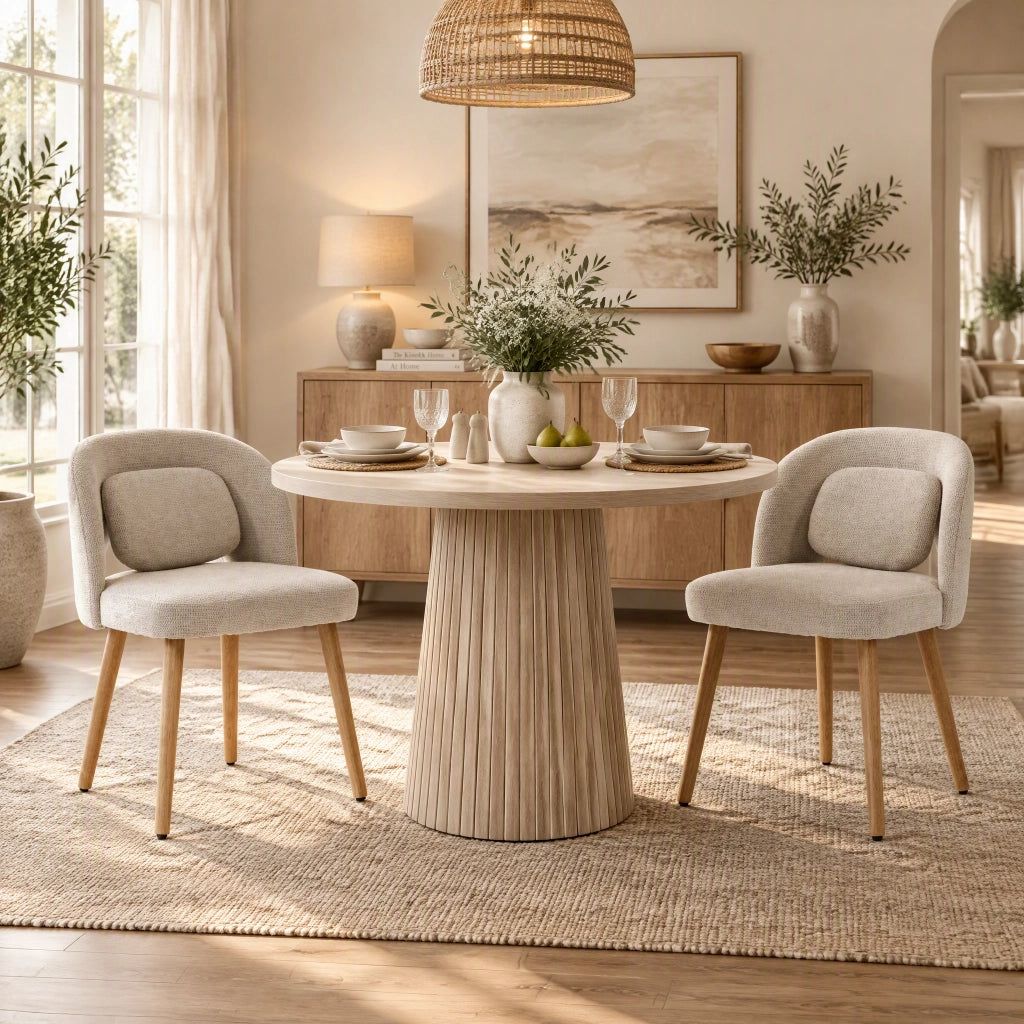 Set di 2 Sedie da Pranzo in Legno con Cuscino Imbottito