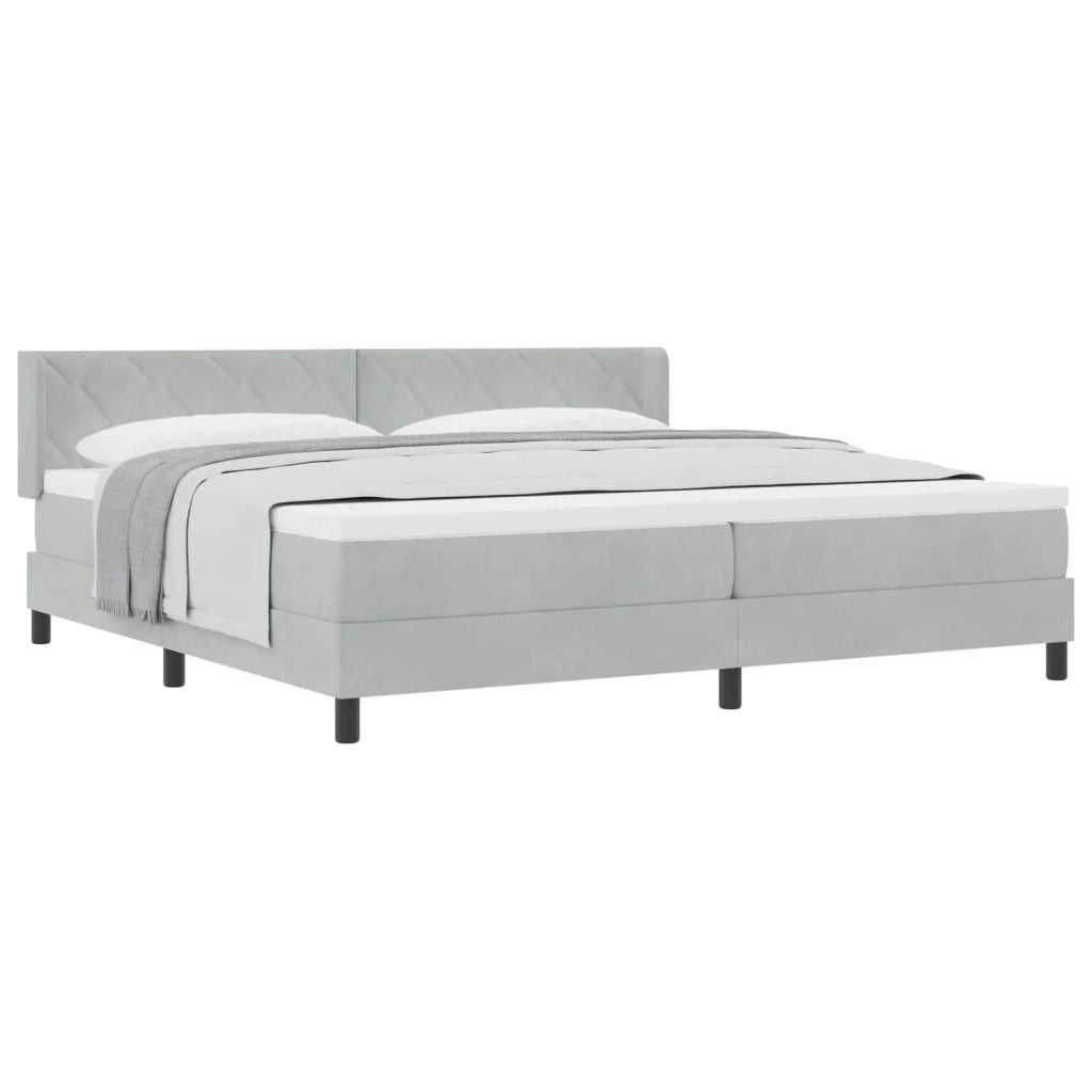 Letto a molle Grigio chiaro 200 x 200 cm Poliestere 3341540