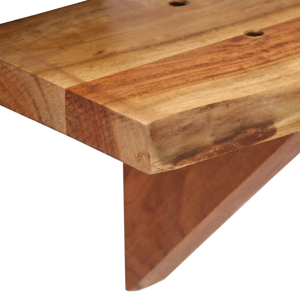 Mensole 2 pz 60x20x18 cm in Legno Massello di Acacia 247927