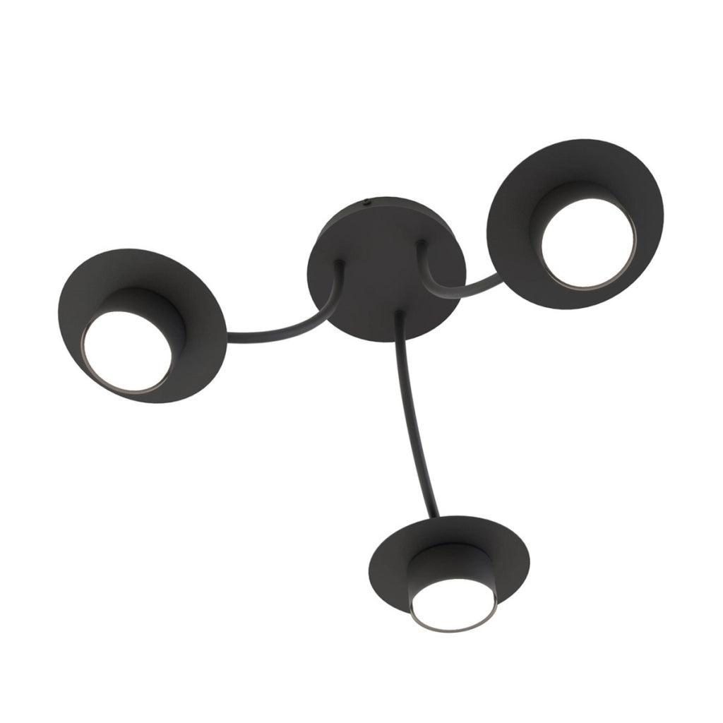 Lampada a sospensione Enso in acciaio nero opaco