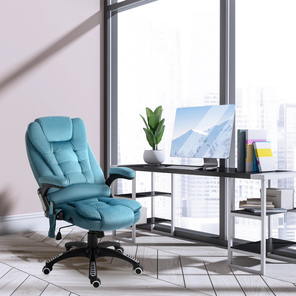 Sedia da ufficio ergonomica ¨C zephmum ¨C blu, tessuto, altezza regolabile