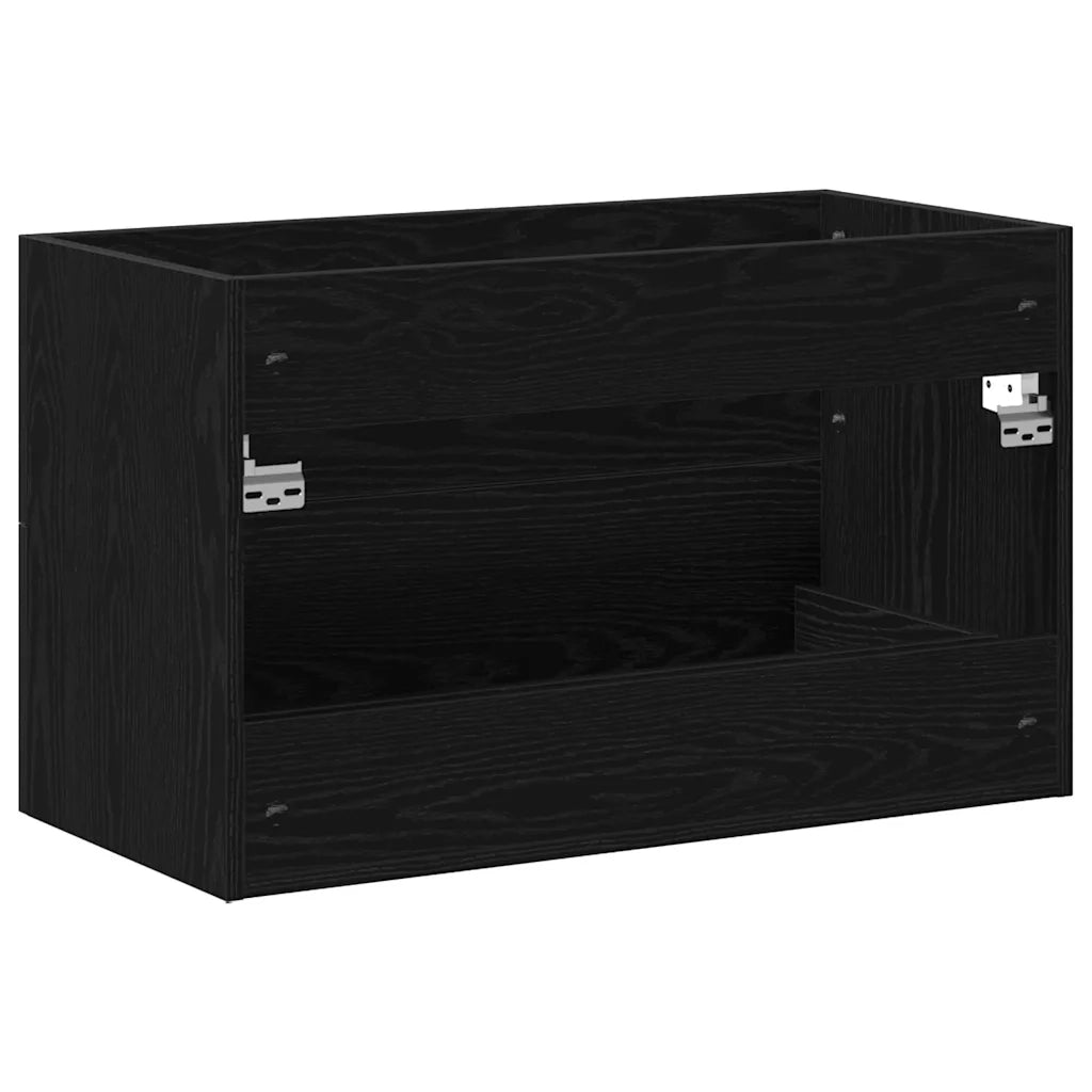 vidaXL Mobile Lavabo da Bagno Rovere Nero 80x38,5x48 cm in Truciolato