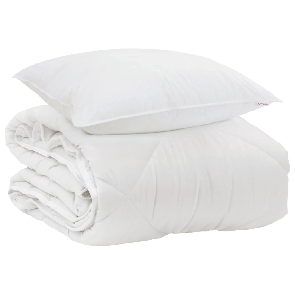 Duvet per Tutte le Stagioni con cuscino 2 pcs Bianco Microfibra 3376556