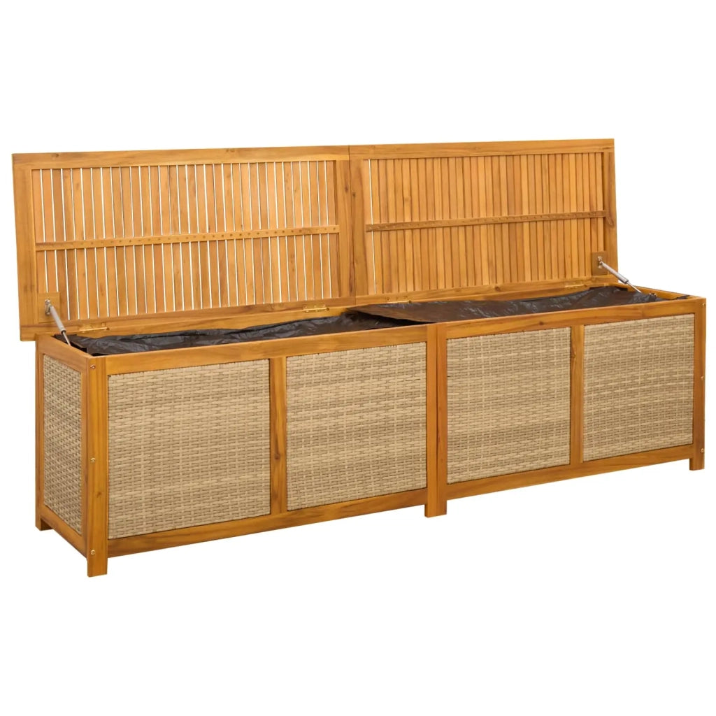 Scatola di Stoccaggio per Giardino 185 L 200 x 50 x 56 cm Beige 42002722