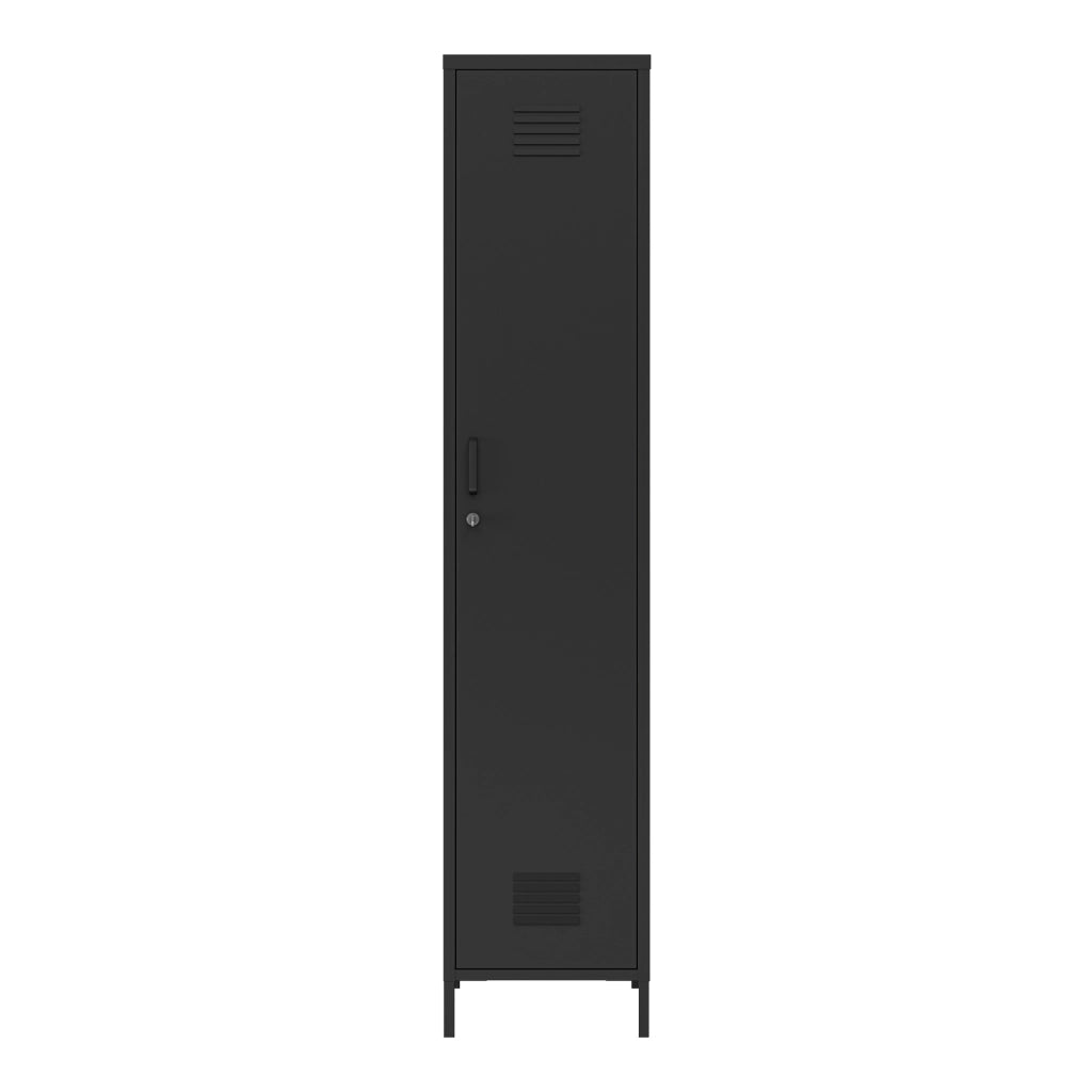 Armadio da Ufficio Seinäjoki in Acciaio 180 x 38 x 38 cm - Nero opaco [en.casa]