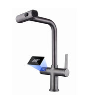 Rubinetto Cucina Display LH-567 | Rame Massiccio | Termometro | Estraibile | 3 Modi Acqua