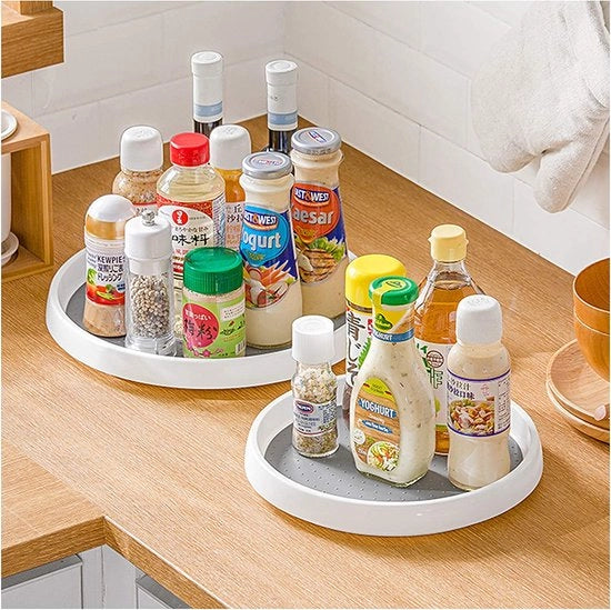 Pannello di Rotazione, Raccogliere Spezie, Supporto per Spezie Stante, Deposito Frigorifero, Organizzatore per Cucina (25 cm / 9,8 pollici & 30 cm / 11,8 pollici), Contenitore per Snack Rotondo, per Cucina Deposito Frigorifero