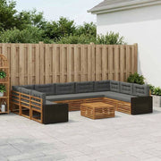 Set di divani da esterno 10 pz Naturale e Antracite 3383875