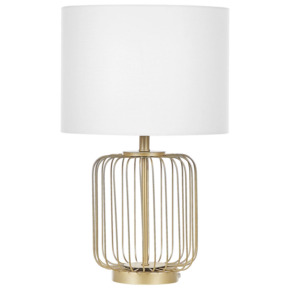 Lampada da tavolo in metallo dorato con base a gabbia camera da letto comodino soggiorno camera da letto