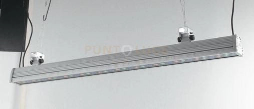 PROIETTORE LED WALLWASHER ALLUMINIO 72W RGB DIMMERABILE IP65 112,5X14,5X8,2CM