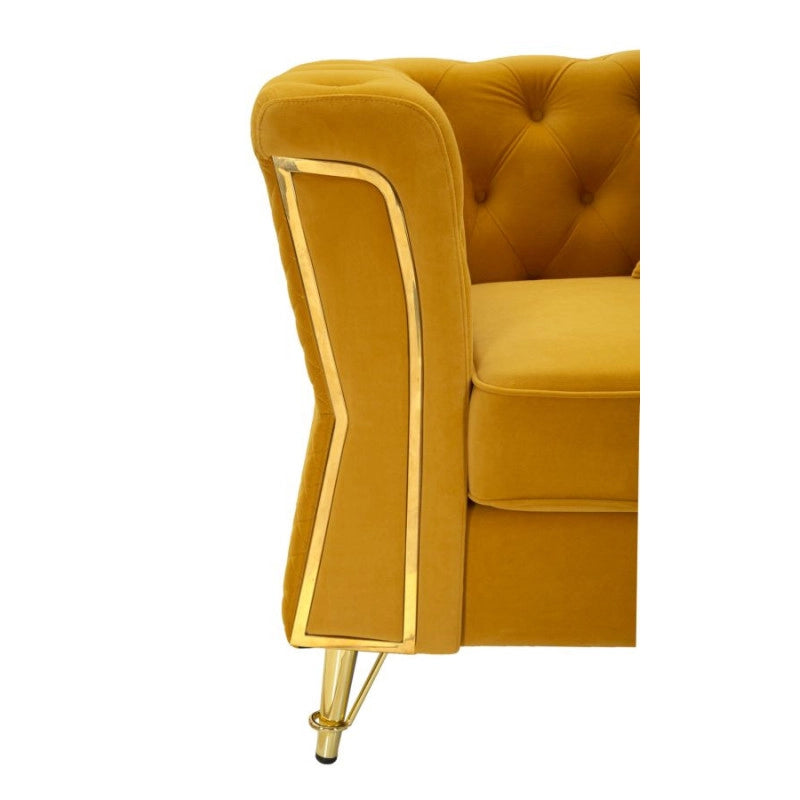 Poltrona Emy Senape Con Cuscino cm 104x83x76