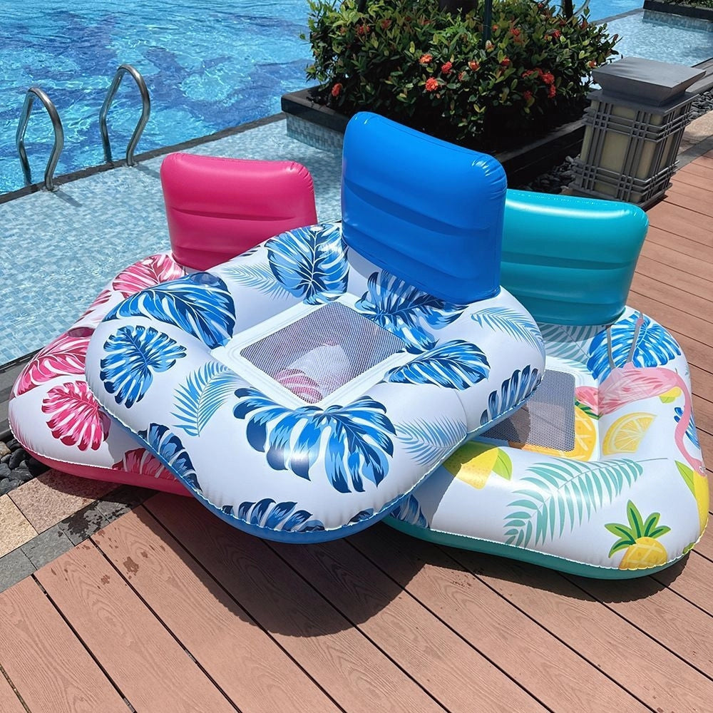 Trade Shop - Poltrona Con Schienale Gonfiabile Galleggiante Ad Acqua Piscina Mare 140x115cm 628532 -