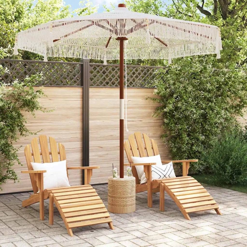 Parasole-Ombrellone da giardino in macram¨¨ Crema 252.5 x 252.5 x 260 cm
