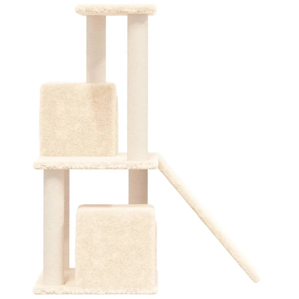 Tiragraffi per gatti torre per arrampicata giocattolo piattaforma per arrampicata con tiragraffi in sisal 82 cm crema 02_0022523